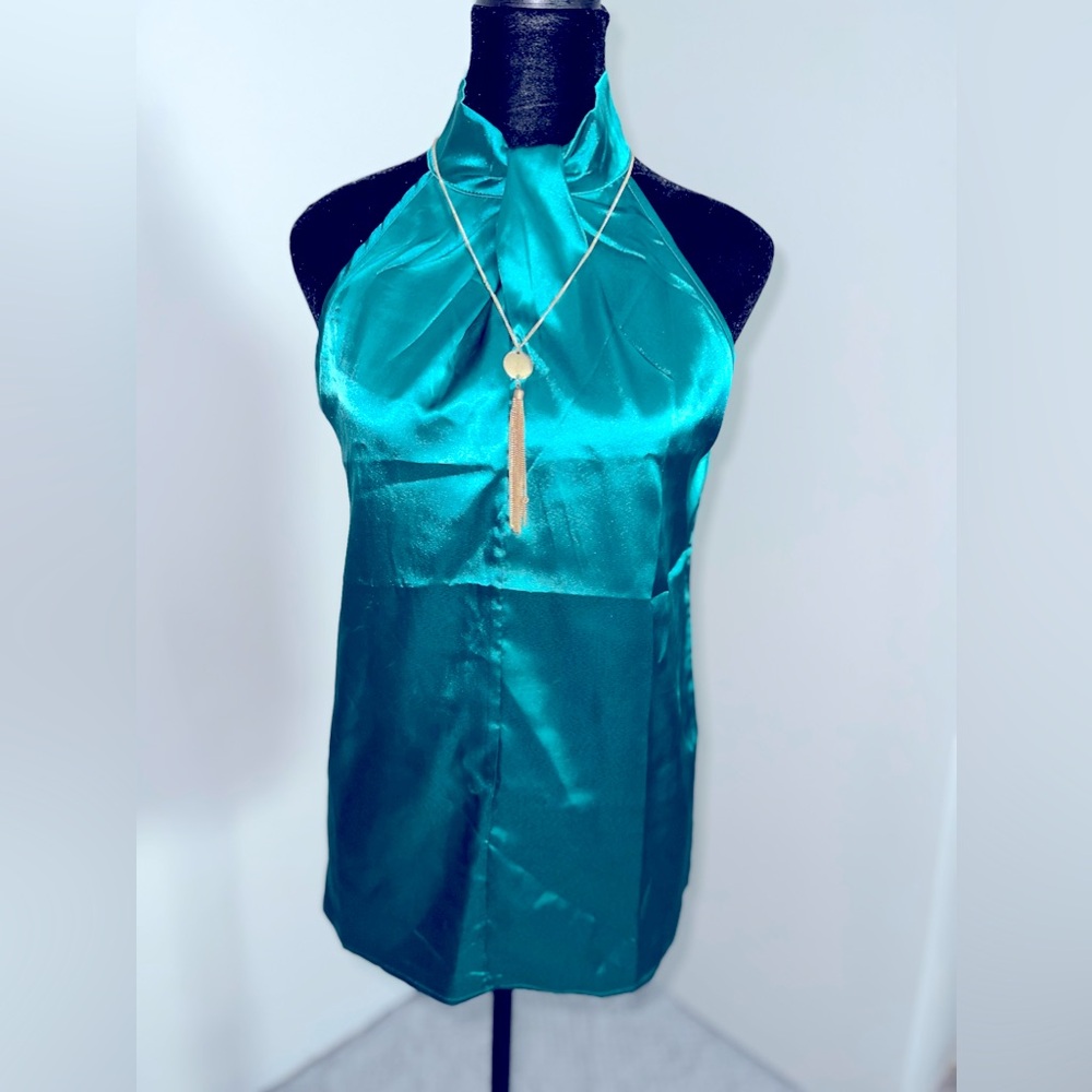 NWOT Sateen Green Blouse